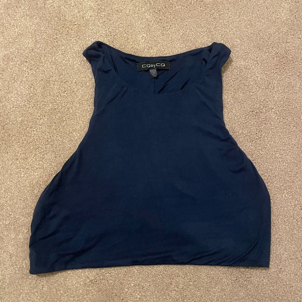Blue Halter Crop Top